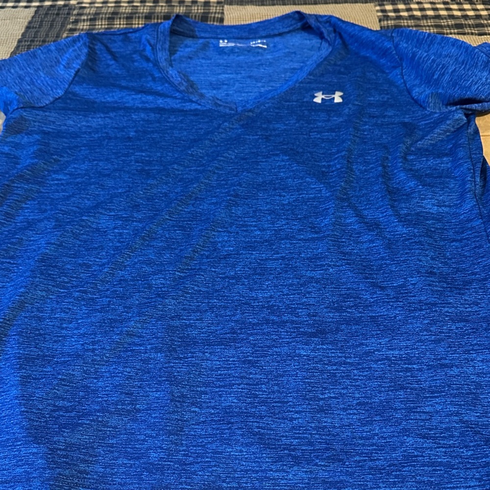 Under Armour Men's Heathered Blue V-Neck Tee